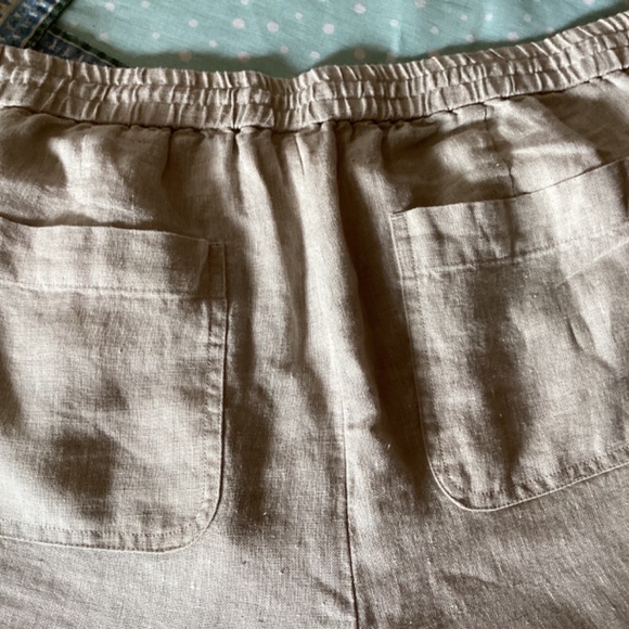 Talbots beige linen long pants, 1X, drawstring waist, NWOT - Picture 2 of 4